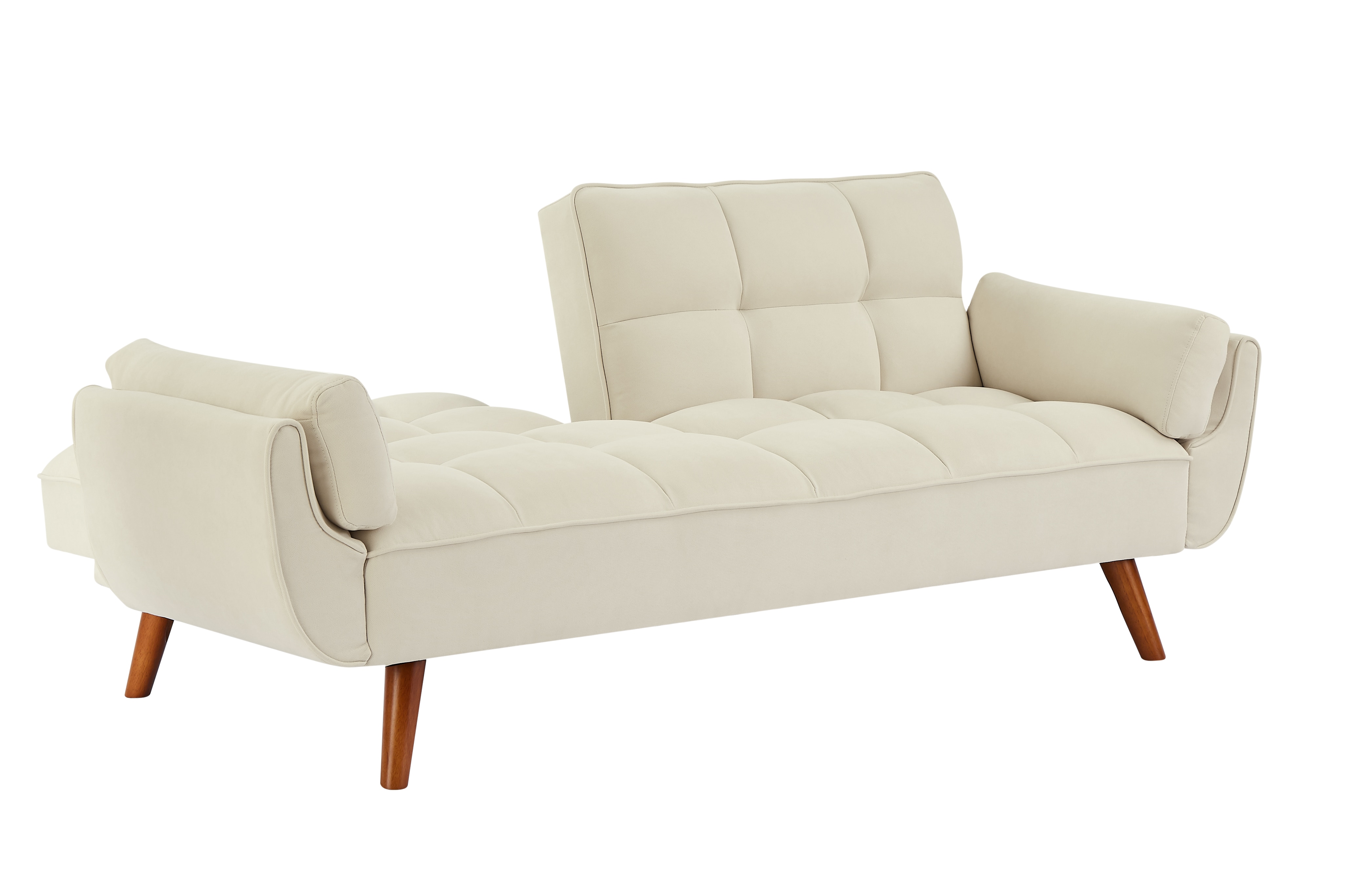 2-Seater Sofa, Modern Loveseat with Tufted Back and Solid Wood Legs